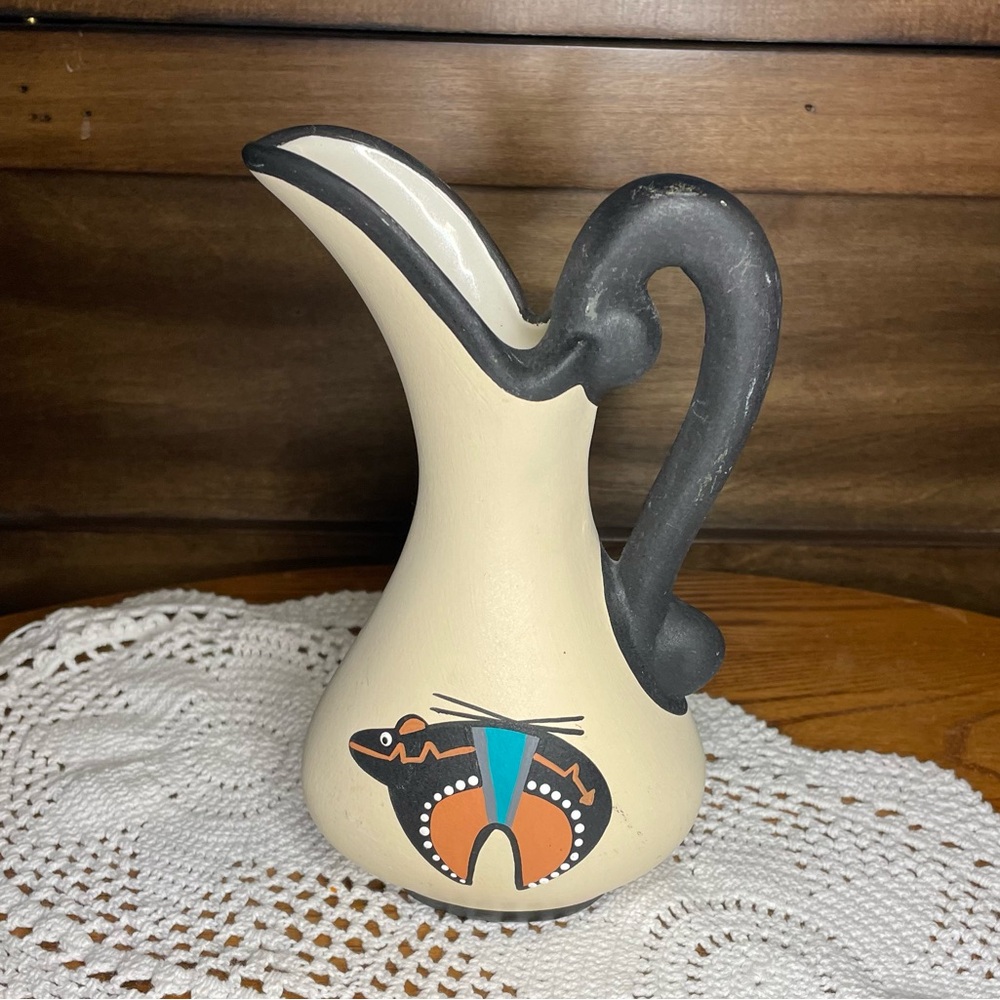 KOPA Native American Jug/Pitcher Hand Painted Pueblo Vintage signed